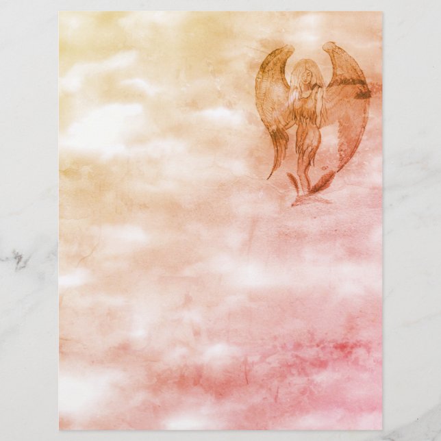 Angel i Tattoo Stil Brevhuvud (Framsida)