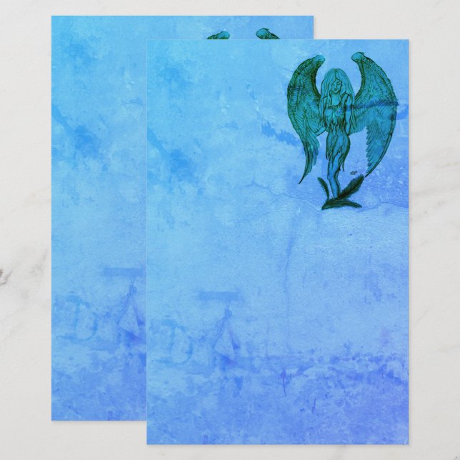 Angel i Tattoo Stil Brevpapper (Fram/baksida)