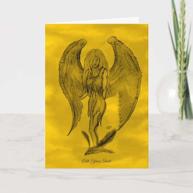 Angel i Tattoo Stil Kort (Framsida)