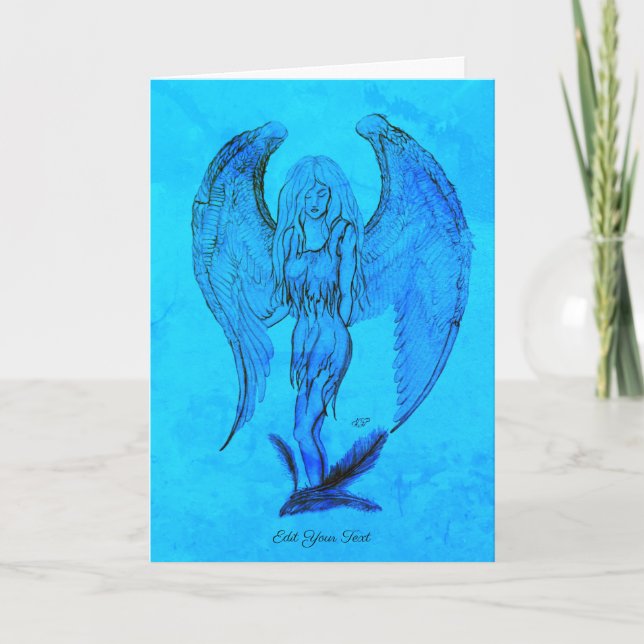 Angel i Tattoo Stil Kort (Framsida)