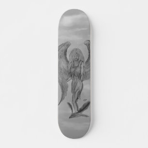 Angel i Tattoo Stil Mini Skateboard Bräda 18,5 Cm