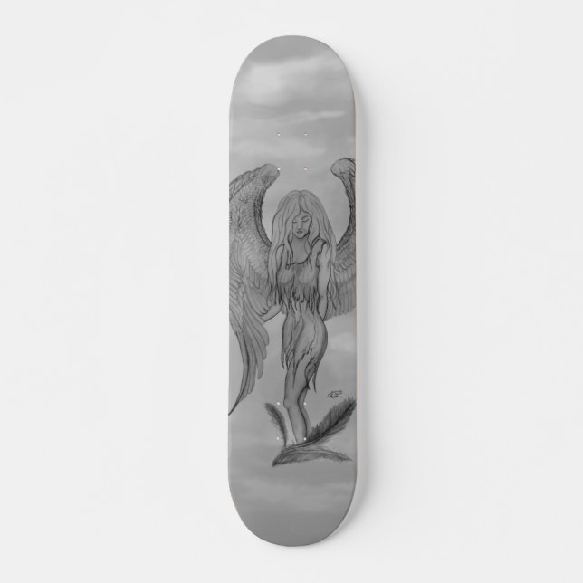 Angel i Tattoo Stil Mini Skateboard Bräda 18,5 Cm (Framsida)