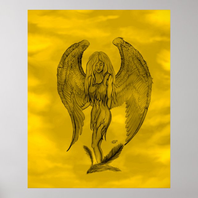 Angel i Tattoo Stil Poster (Framsidan)