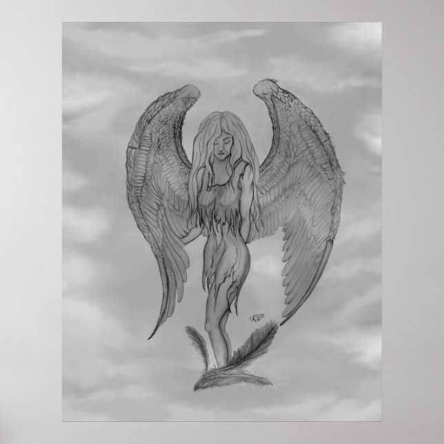 Angel i Tattoo Stil Poster (Framsidan)
