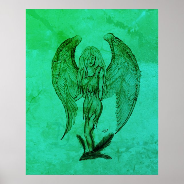 Angel i Tattoo Stil Poster (Framsidan)