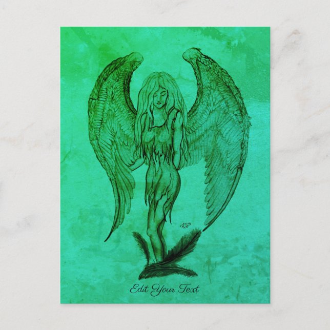 Angel i Tattoo Stil Vykort (Framsida)