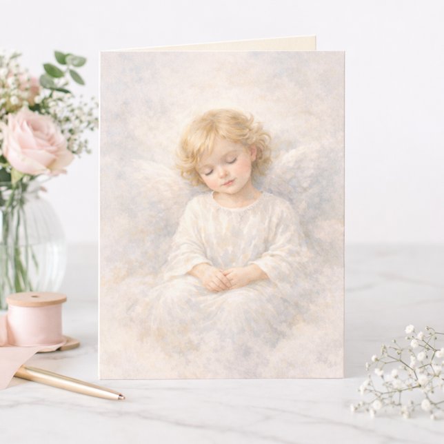 Ängel i vila Akvarell Tom Religiös Kort (Skapare uppladdad)