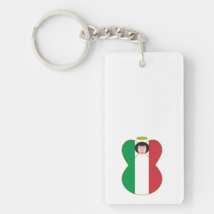 Ängel iklädd italiensk flagga nyckelring
