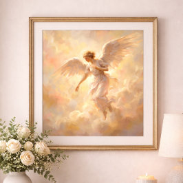 Angel Illustration Soft Heavenly Painting Poster