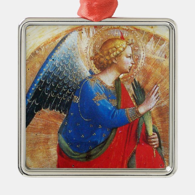 ANGEL IN GULD RED BLUE,,Archangel Gabriel Julgransprydnad Metall (Framsidan)