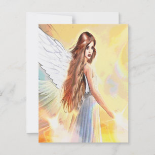 Angel Joy Wisdom Cretivity Archangel Jophiel Art Vykort