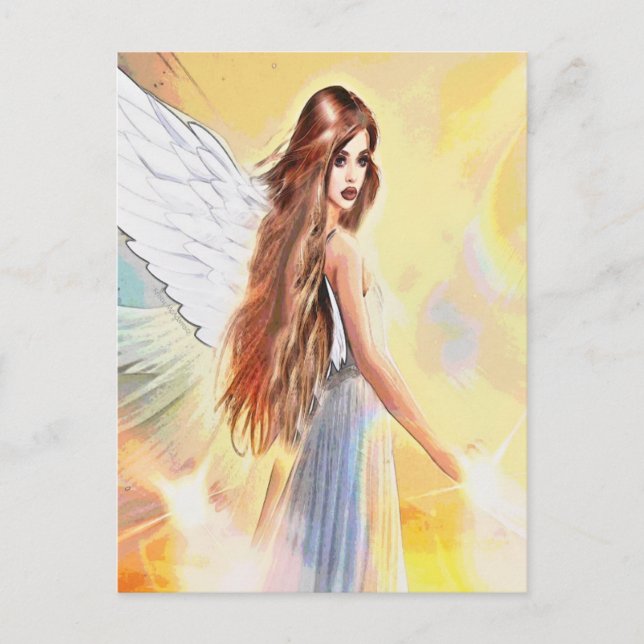 Angel Joy Wisdom Cretivity Archangel Jophiel Art Vykort (Framsida)