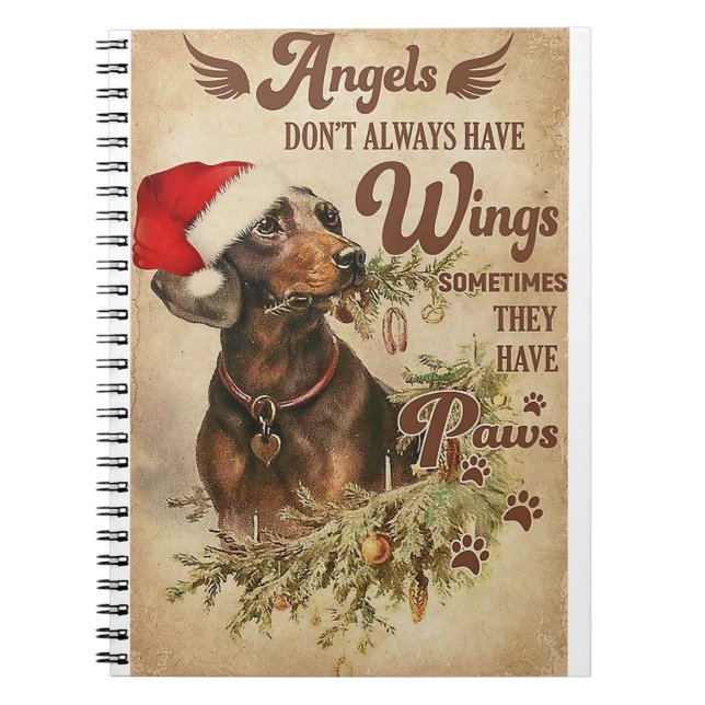 Angel Jul Dachshunds Anteckningsbok (Framsidan)