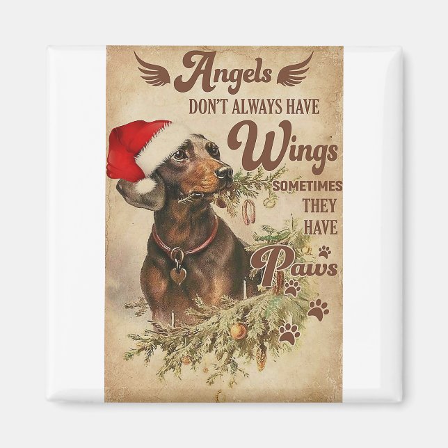 Angel Jul Dachshunds Magnet (Framsidan)