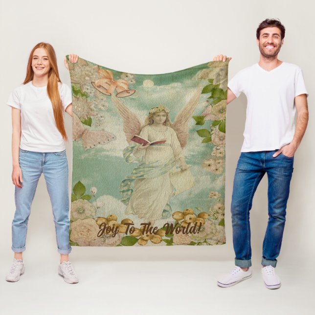 Angel Jul Klockor Joy till World Personalize Fleecefilt (På plats)