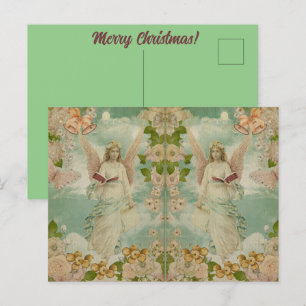 Angel Jul Klockor Vykort