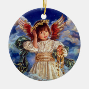ängel julgransprydnad keramik