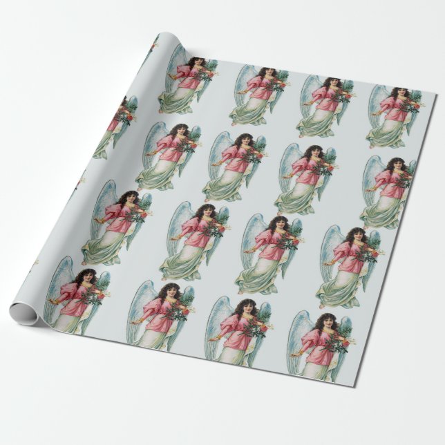 Ängel julklappspapper presentpapper (Utrullad)