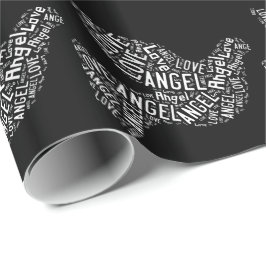 Angel Kärlek Dove, vit på Black Presentpapper