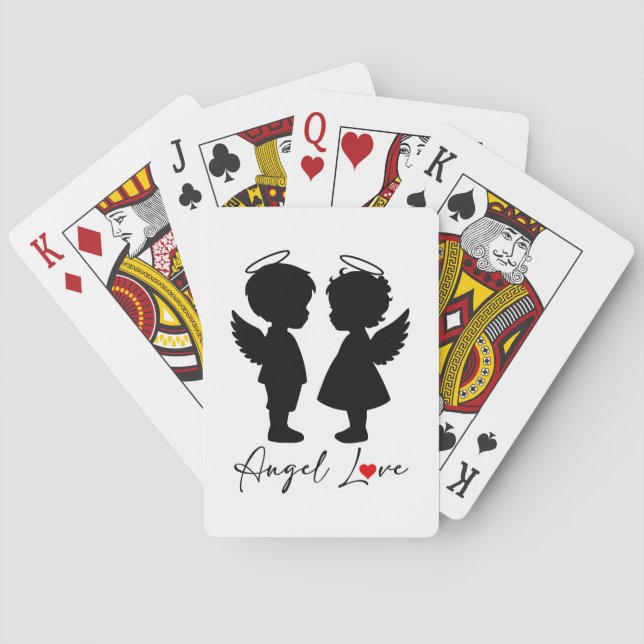 Ängel Kärlek – Sött Ängelpar Design Casinokort (Baksidan)