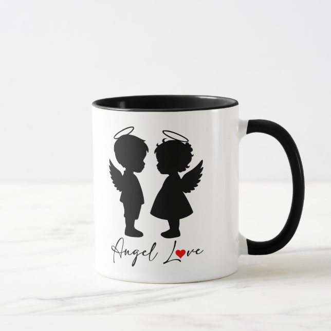 Ängel Kärlek – Sött Ängelpar Design Mugg (Höger)