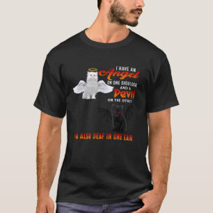 Ängel Katt Och Djävul Katt Rolig Kitty Kattungar K T Shirt