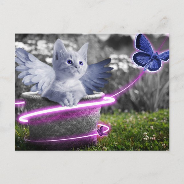 ängel katt vykort (Framsida)