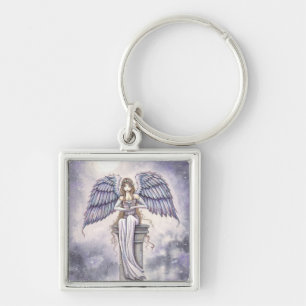 Angel Keychain av Molly Harrison Fantasy Art Fyrkantig Silverfärgad Nyckelring