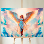 Angel kvinna vingar celestial religion himmel canvastryck<br><div class="desc">Snygg flickängel med vingar i gudomlig strålning,  religiösa stil på temat änglar i himlen. (SNÄLLA! - Se även andra nya samlingar för fler val)</div>