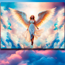 Angel kvinna vingar celestial religion himmel poster