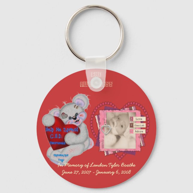 ANGEL LANDON CHD AWARENESS Keychain Nyckelring (Framsida)