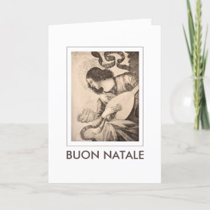 Angel Lute Buon Natale jul Helgkort