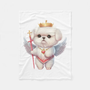 Angel Maltese Puppy, Maltes hundälskare och ägare Fleecefilt