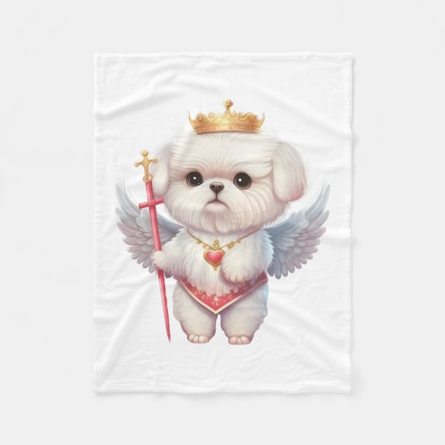 Angel Maltese Puppy, Maltes hundälskare och ägare Fleecefilt (Framsidan)