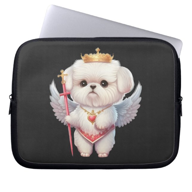 Angel Maltese Puppy, Maltes hundälskare och ägare Laptop Fodral (Framsidan)