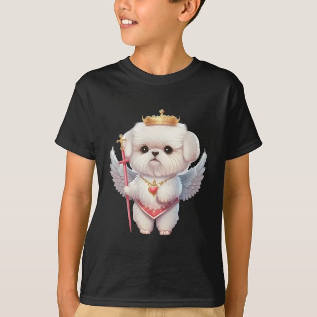 Angel Maltese Puppy, Maltes hundälskare och ägare T Shirt (Framsida)