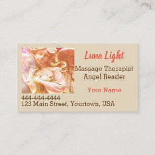 Angel Massage Psychic Hälsa Heart Holistic Visitkort