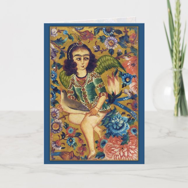 Angel med Bird CC0418 Islamic Art Greeting Card Kort (Framsida)