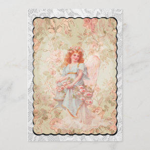 Ängel med blommor inbjudningar