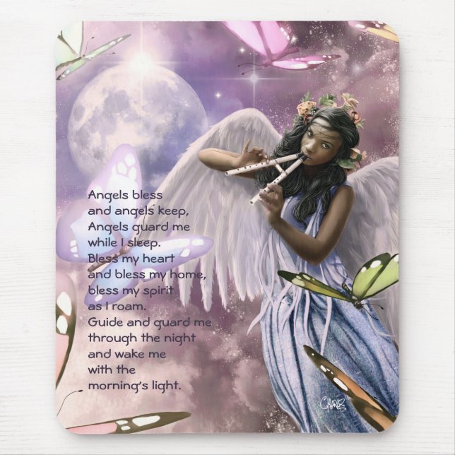 Angel med Butterflies Anpassningsbar Gift Mousepad Musmatta (Framsidan)