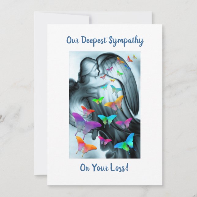 Angel med Butterflies Sympathy Kort (Framsida)