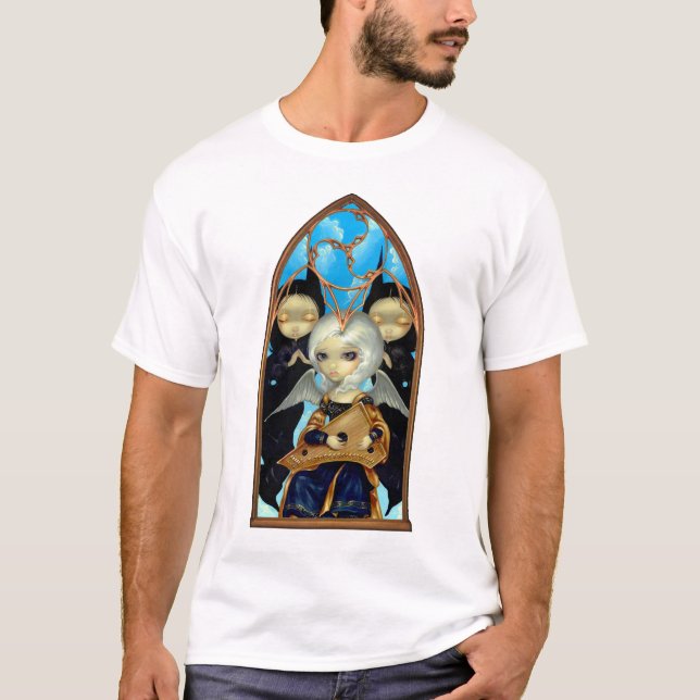 Ängel med en gotisk musik för PsalterySKJORTA T-shirt (Framsida)