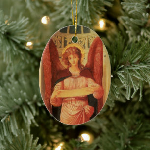 Ängel med en rulle av John Melhuish Strudwick Julgransprydnad Keramik