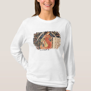 Ängel med en snylta som fästas till en stång tee shirt