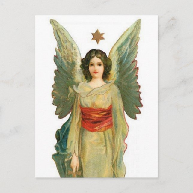 Angel med Guld Star Vykort (Framsida)