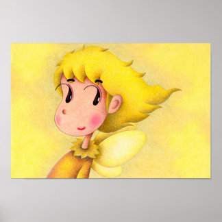 Ängel med gult hår. poster