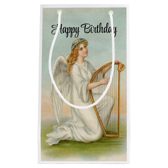 Angel med Harp Birthday Gift Bag (Framsidan)