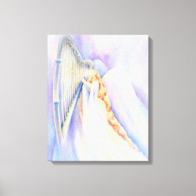 Angel med Harp Canvastryck (Framsida)