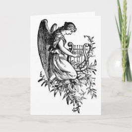 Ängel med harpan och floror kort