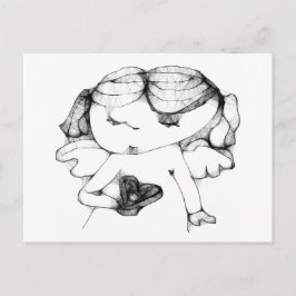 Angel med hjärta vykort